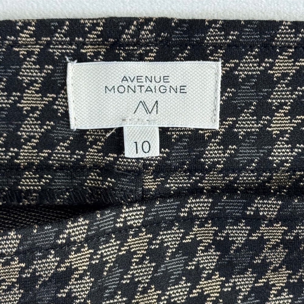 Avenue Montaigne Bellini Starling Houndstooth Flare Pants Brown Black Size 10 - Picture 5 of 14